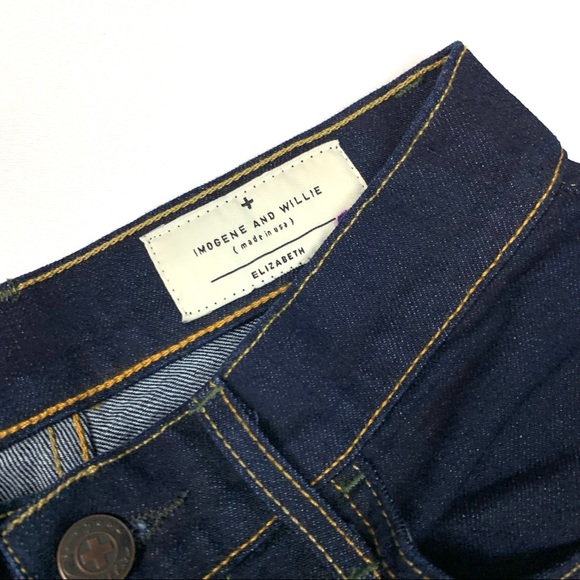 Imogene & Willie Elizabeth High Rise Indigo Jean Raw Hem Ankle Crop Size 25 - Picture 8 of 11